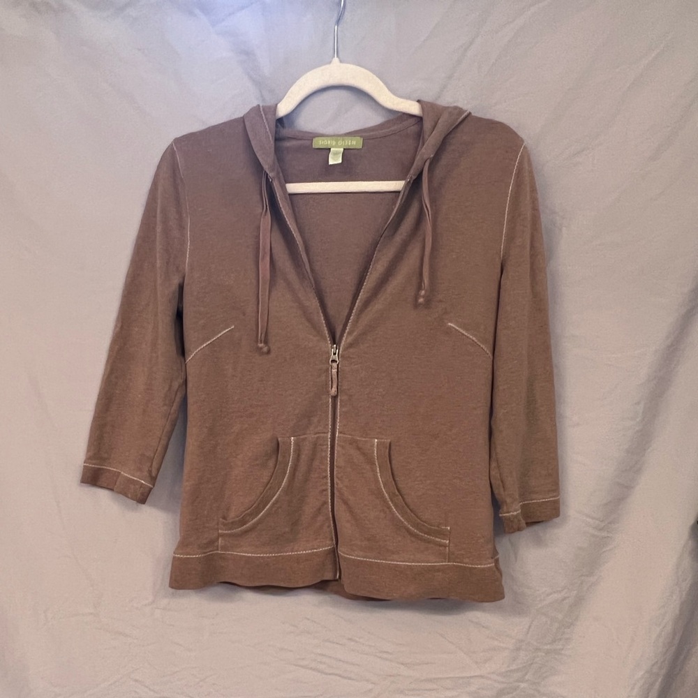 Quarter sleeve zip up hoodie